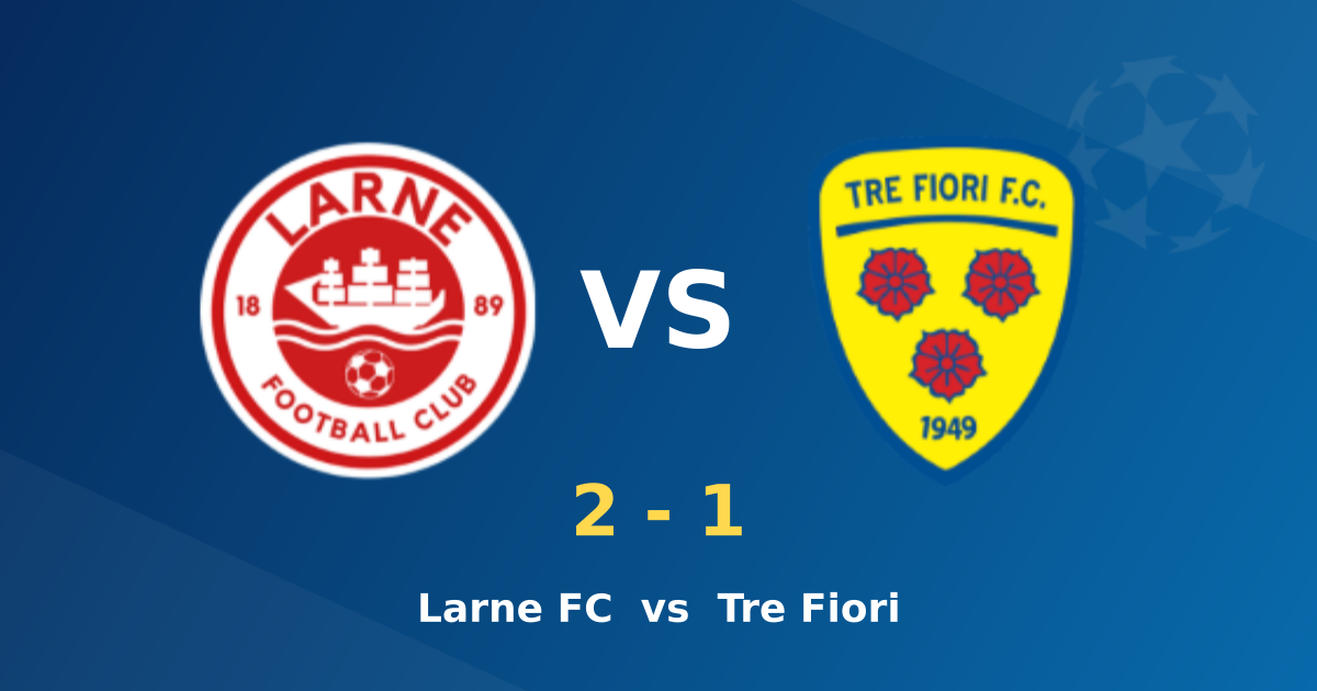 Larne FC Beat SP Tre Fiori 2-1 in UEFA Champions League Qualifier
