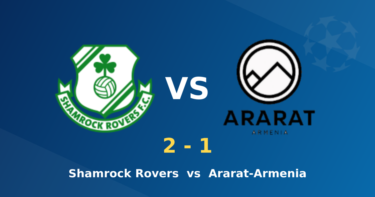 Shamrock Rovers beat FC Ararat-Armenia 2-1 in UEFA Champions League
