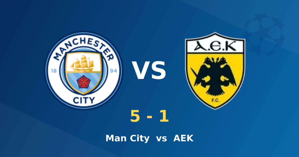 Manchester City 5-1 AEK Athens: Foden hat-trick powers City to comfortable win