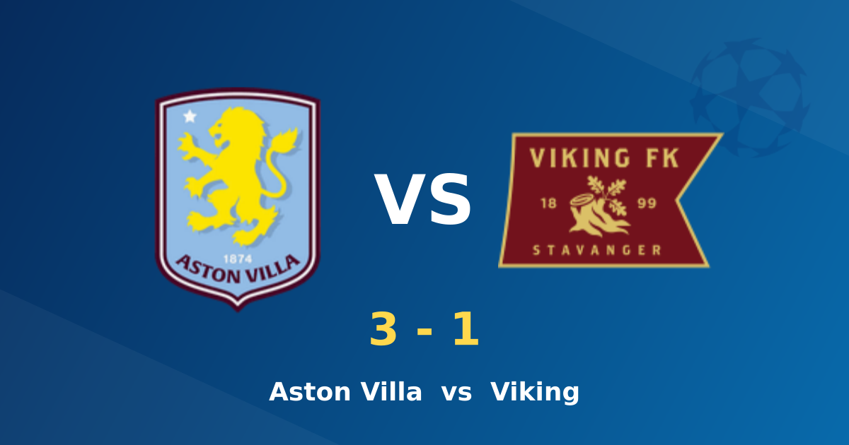 Aston Villa 3-1 Viking FK: Villa Dominant in UCL Round 3 Win