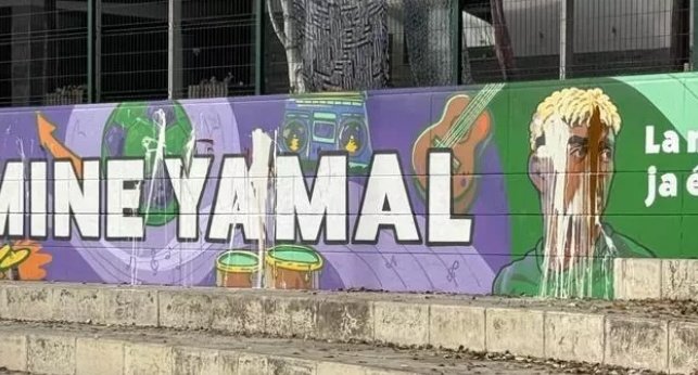 Lamine Yamal mural vandalized in Barcelona
